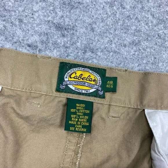 Cabela’s Pants Mens‎ 42/29 Double Knee Duck Hunting outdoor nylon tan canvas - Picture 4 of 11